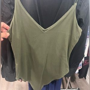 Green olive Bodysuit, no tag . Never worm